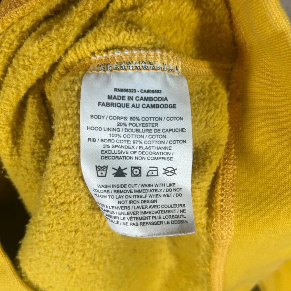 Nike Youth Hoodie Colorful Logo Smiley Sleeve Fleece Yellow Medium